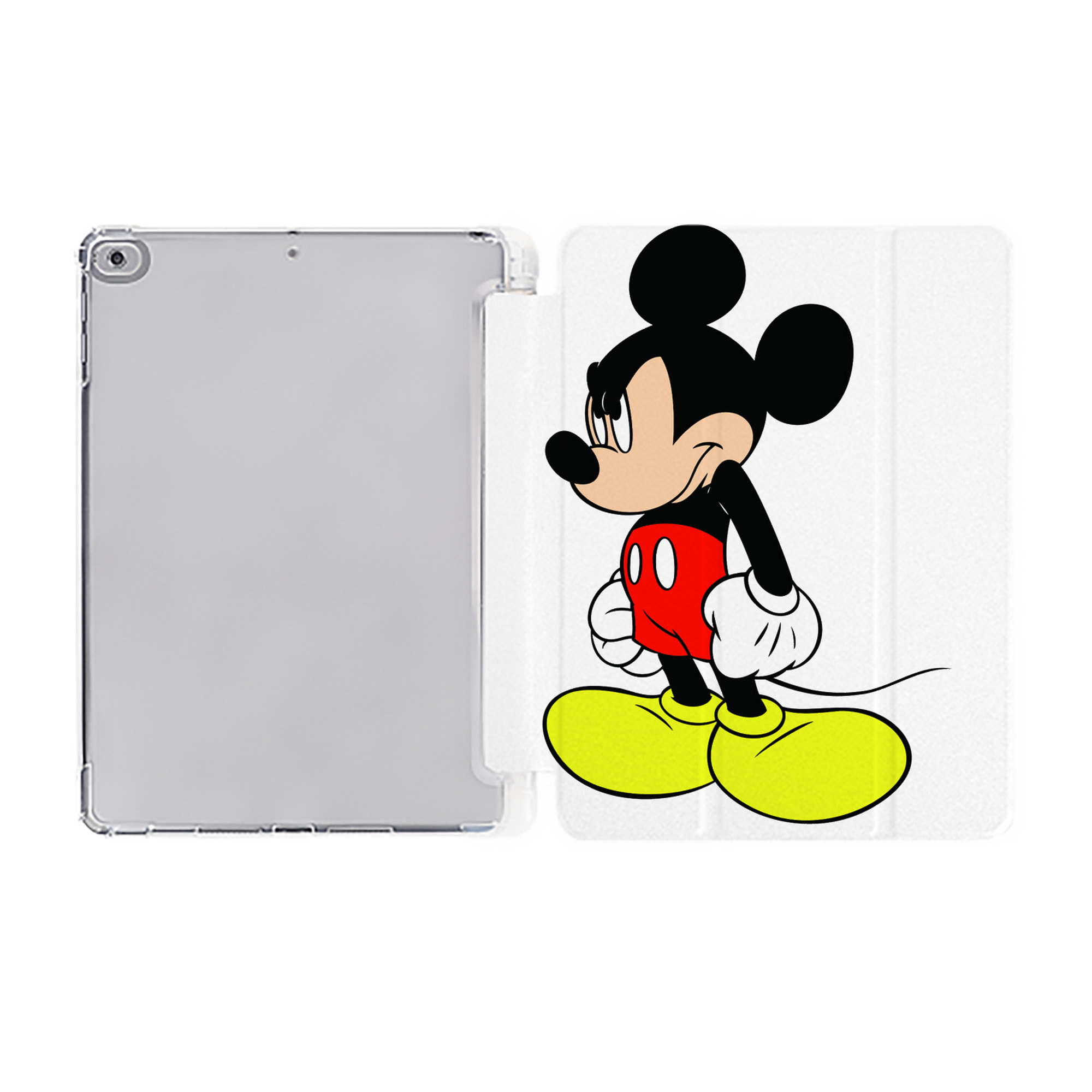 ミッキーマウス Mickey Mouse IPad ケース ペン収納付き 三つ折りスタンド PUレザー×シリコン 対応機種9.5/10.5/10.9インチ